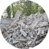 Haufen von Abbruchschutt und Schutt